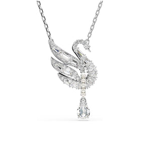 Swarovski Swan riipus, vaalea metalli ja kirkkaat kristallit, 5723387