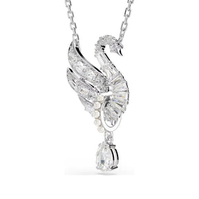 Swarovski Swan riipus, vaalea metalli ja kirkkaat kristallit, 5723387