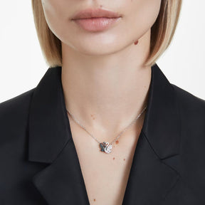 Swarovski Swan riipus, vaalea metalli ja mustat kristallit, 5705721