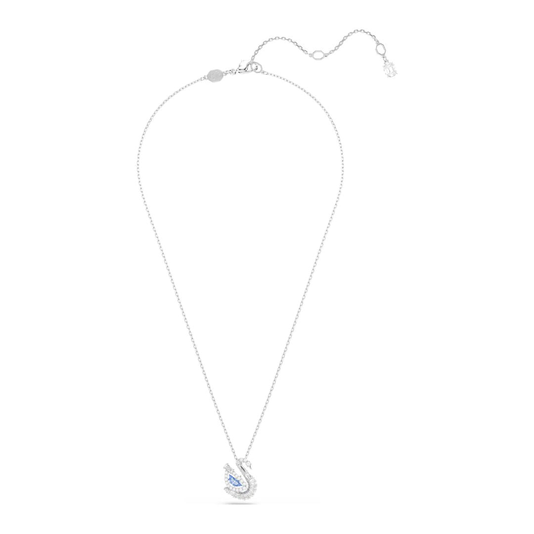 Swarovski Swan riipus, vaalea metalli, sininen ja kirkkaat kristallit, 5723389