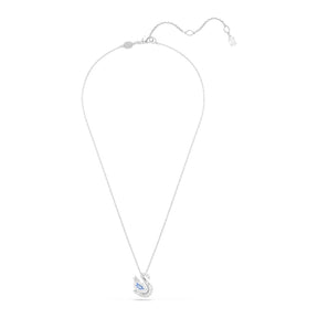 Swarovski Swan riipus, vaalea metalli, sininen ja kirkkaat kristallit, 5723389