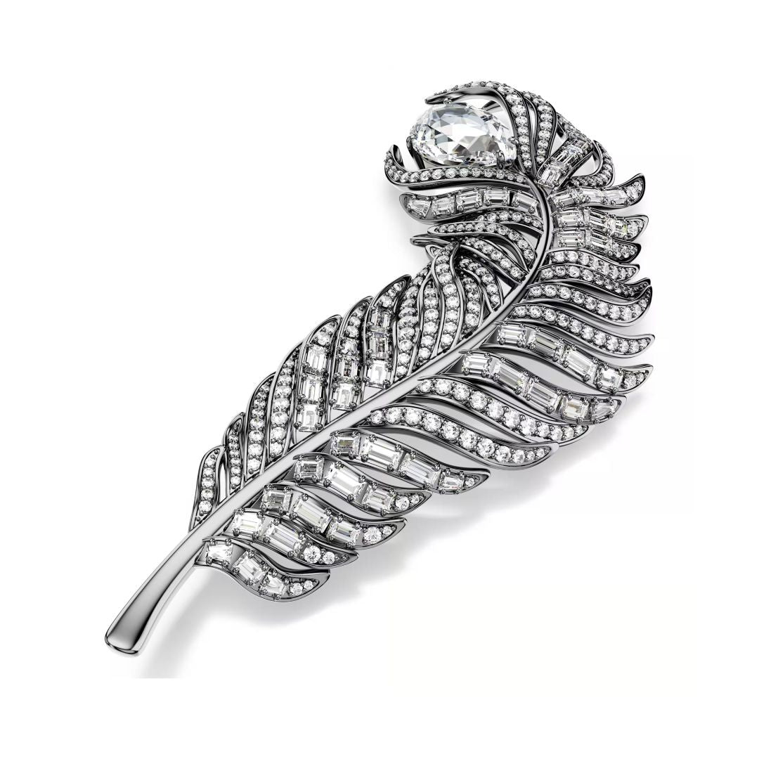 Swarovski Swan rintakoru, tumma metalli ja kirkkaat kristallit 5741558