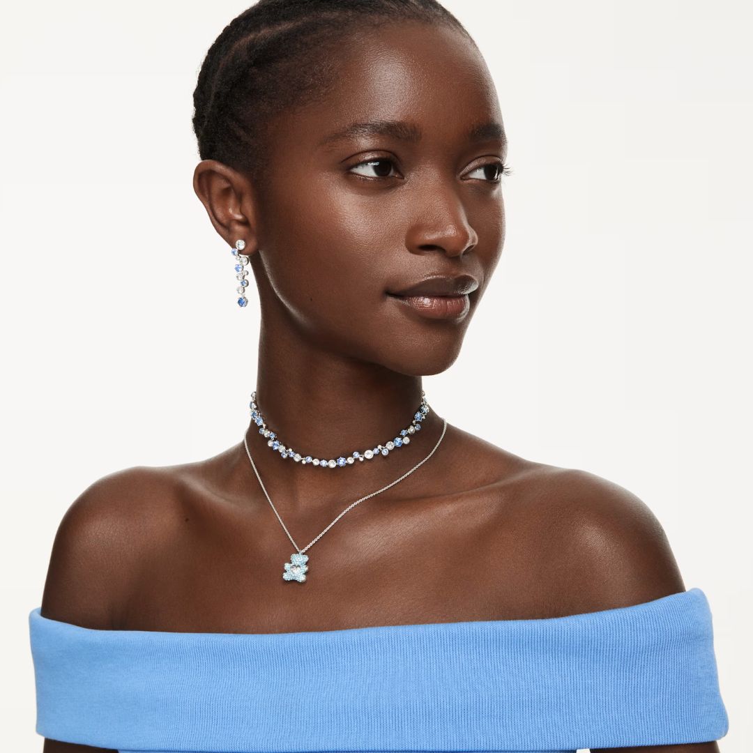 Swarovski Teddy riipus, vaalea metalli ja kirkkaat kristallit, 5737620