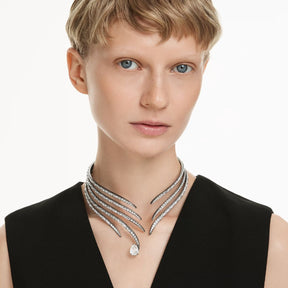 Swarovski The Vienna Collection Choker kaulakoru, vaaleaksi rodinoitu metalli ja kirkkaat kristallit 5718674