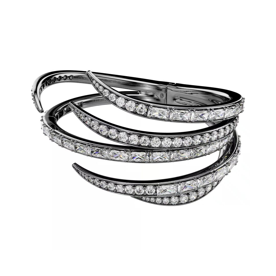 Swarovski The Vienna Collection rannerengas, tumma metalli ja kirkkaat kristallit