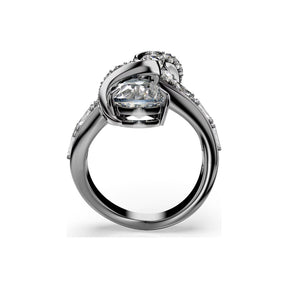 Swarovski The Vienna Collection sormus, tumma metalli ja kirkkaat kristallit