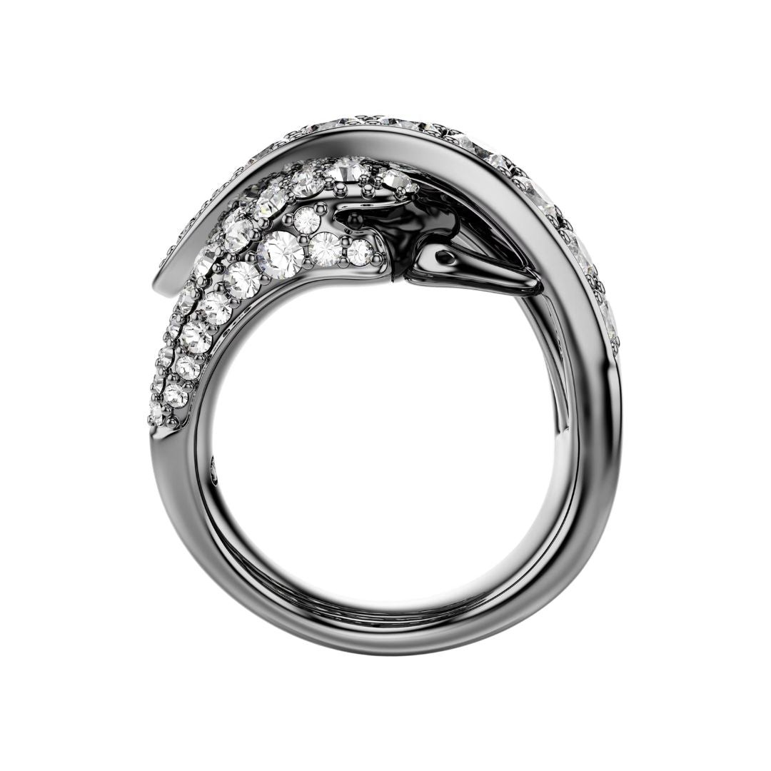 Swarovski The Vienna Collection sormus, tumma metalli kirkkailla kristalleilla