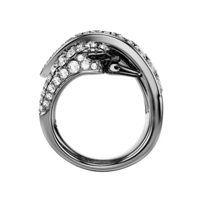 Swarovski The Vienna Collection sormus, tumma metalli kirkkailla kristalleilla