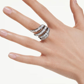 Swarovski The Vienna Collection sormus, tumma metalli kirkkailla kristalleilla