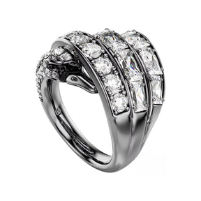 Swarovski The Vienna Collection sormus, tumma metalli kirkkailla kristalleilla