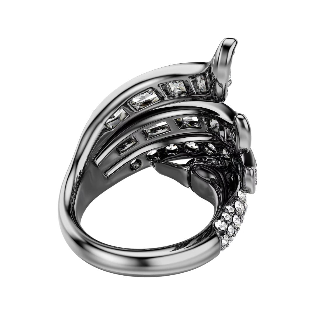 Swarovski The Vienna Collection sormus, tumma metalli kirkkailla kristalleilla