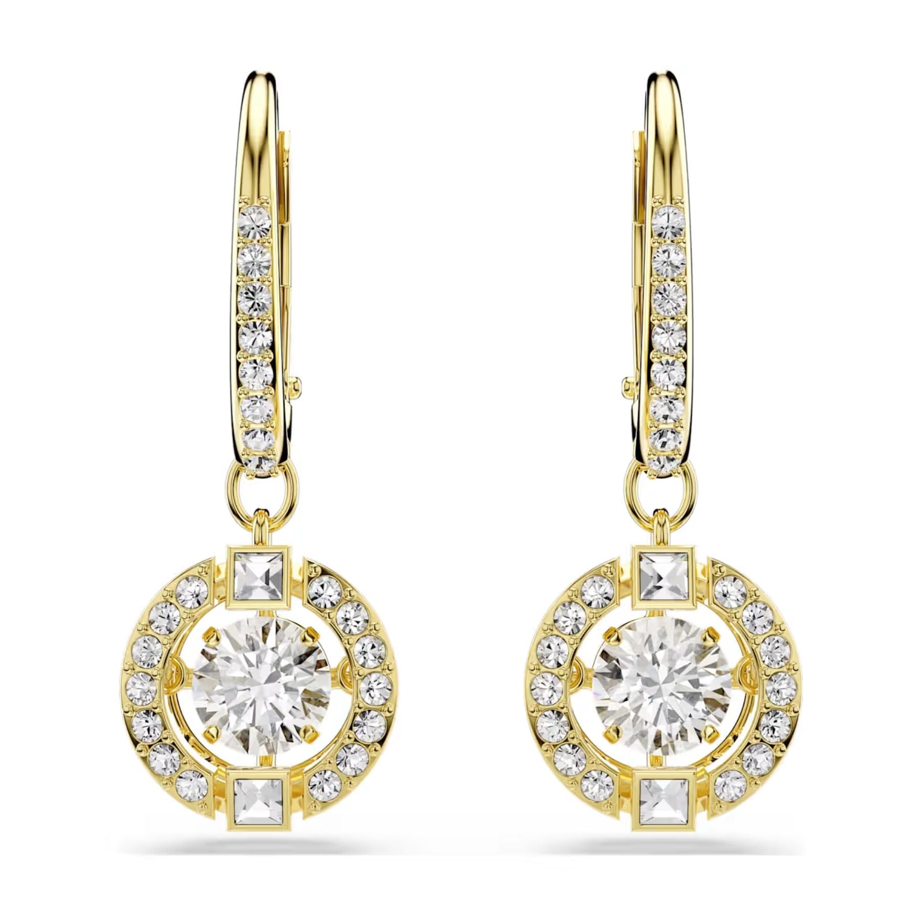 Swarovski Una Angelic korvakorut, keltakullattu ja kirkkaat kristallit, 5758095