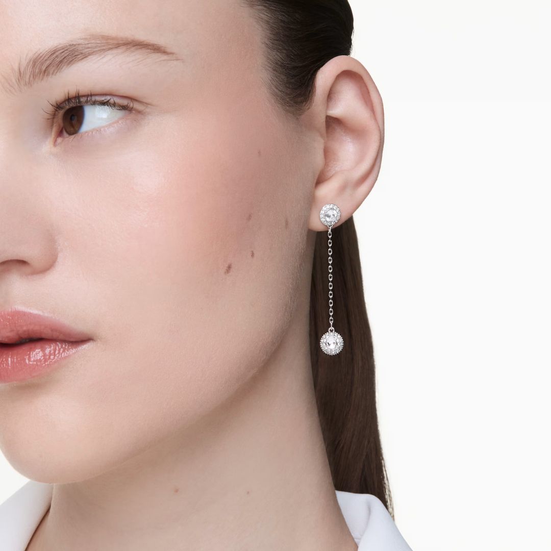 Swarovski Una Angelic korvakorut, vaaleaksi rodinoitu metalli ja kirkkaat kristallit, 5732273