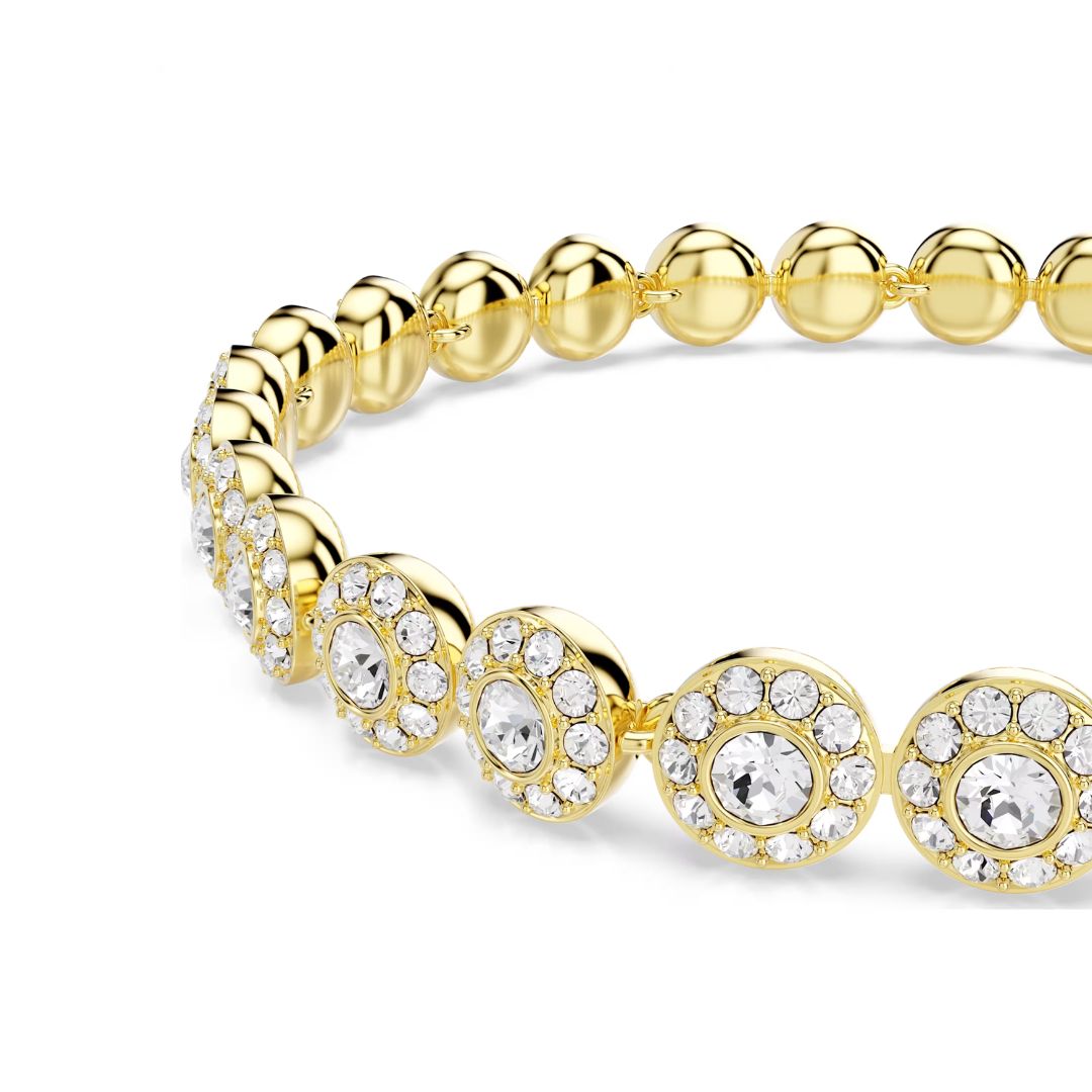 Swarovski Una Angelic rannekoru, keltakullattu ja kirkkaat kristallit, 5749386