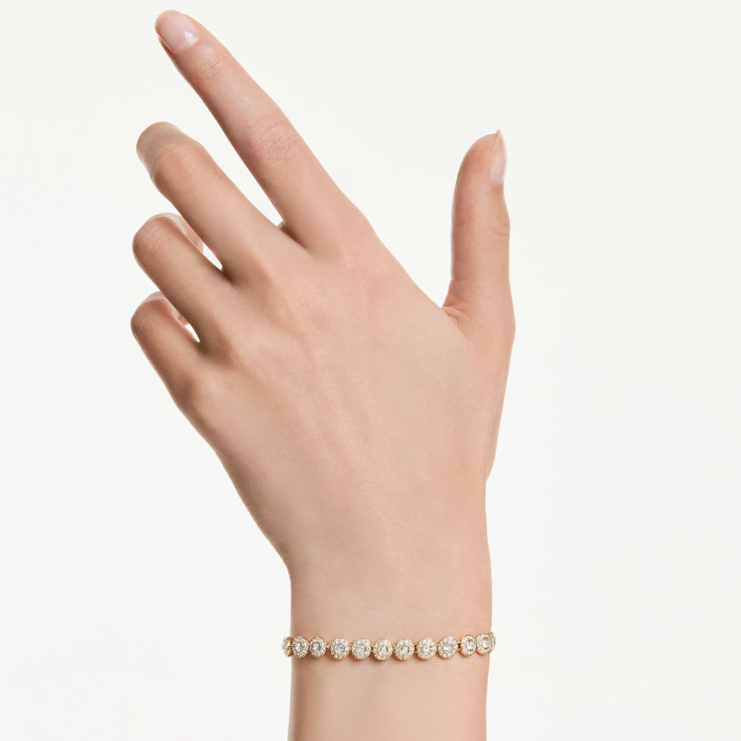 Swarovski Una Angelic rannekoru, keltakullattu ja kirkkaat kristallit, 5749386