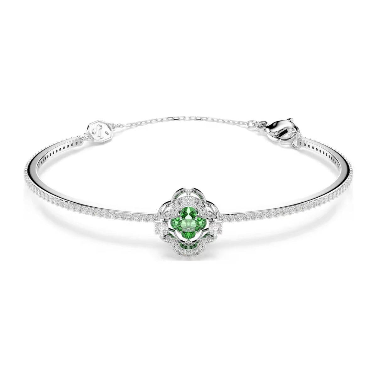 Swarovski Una Angelic rannerengas, vaalea metalli ja vihreä zirkonia, 5757791