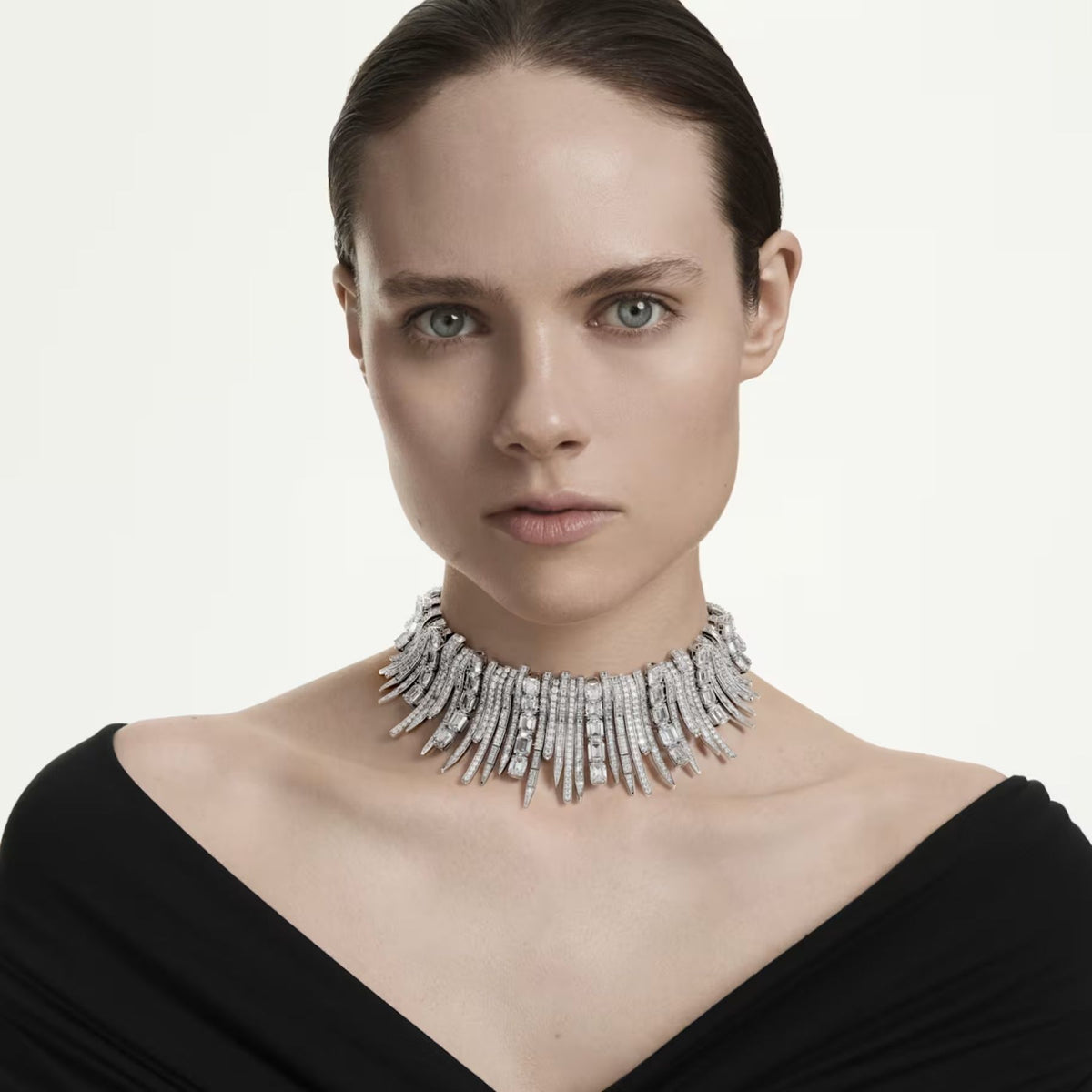 Swarovski Vienna choker kaulakoru, vaalea metalli, kirkkaat kristallit ja zirkonit, 5754021
