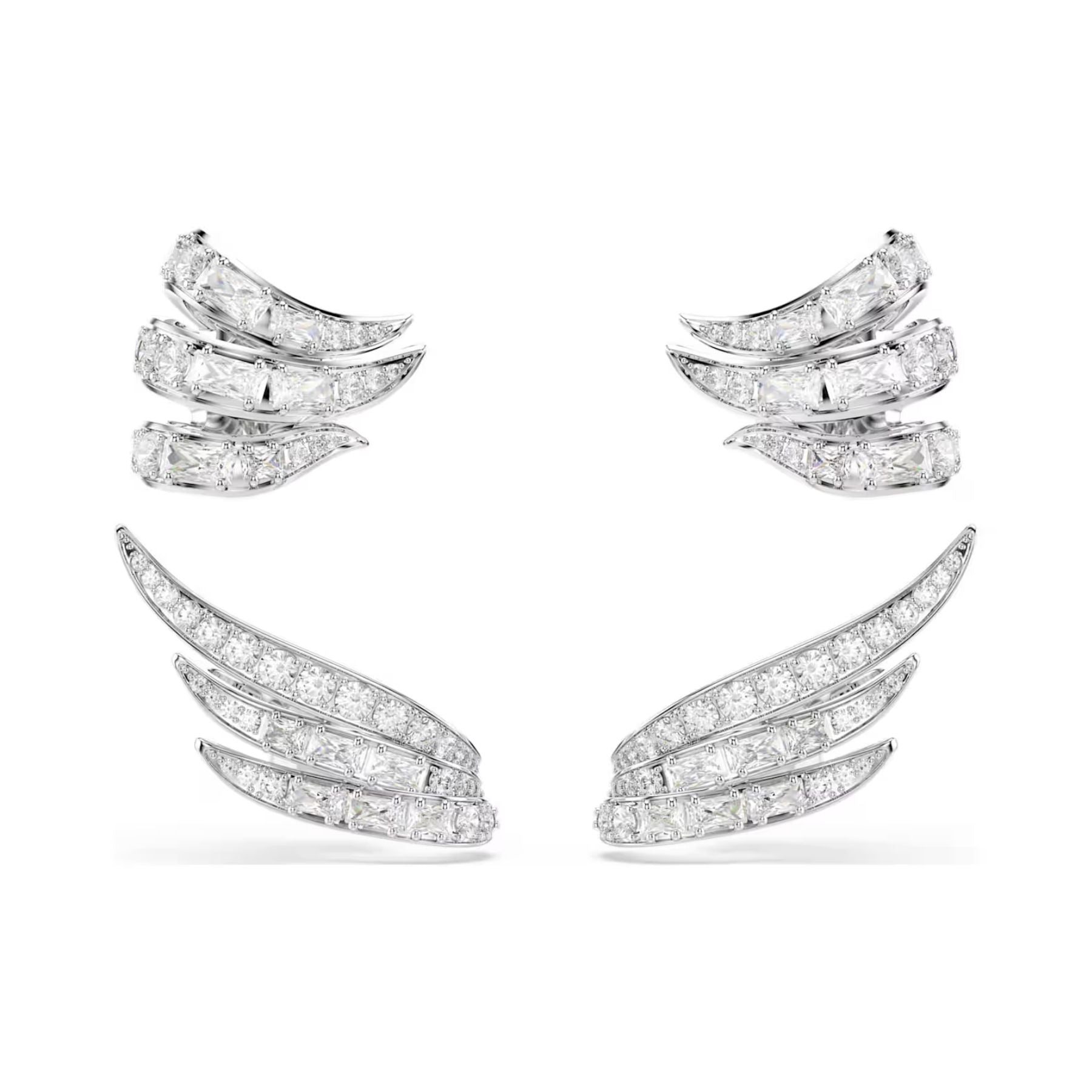 Swarovski Vienna ear cuff -korvakorut, neljän setti, vaalea metalli ja kirkkaat zirkoniat, 5749071