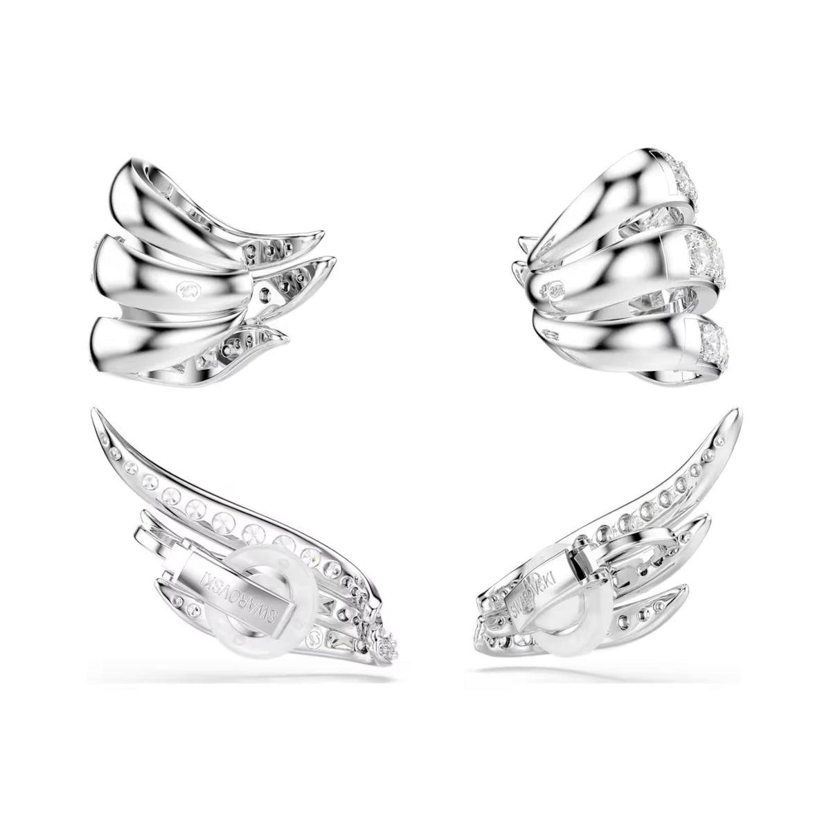 Swarovski Vienna ear cuff -korvakorut, neljän setti, vaalea metalli ja kirkkaat zirkoniat, 5749071