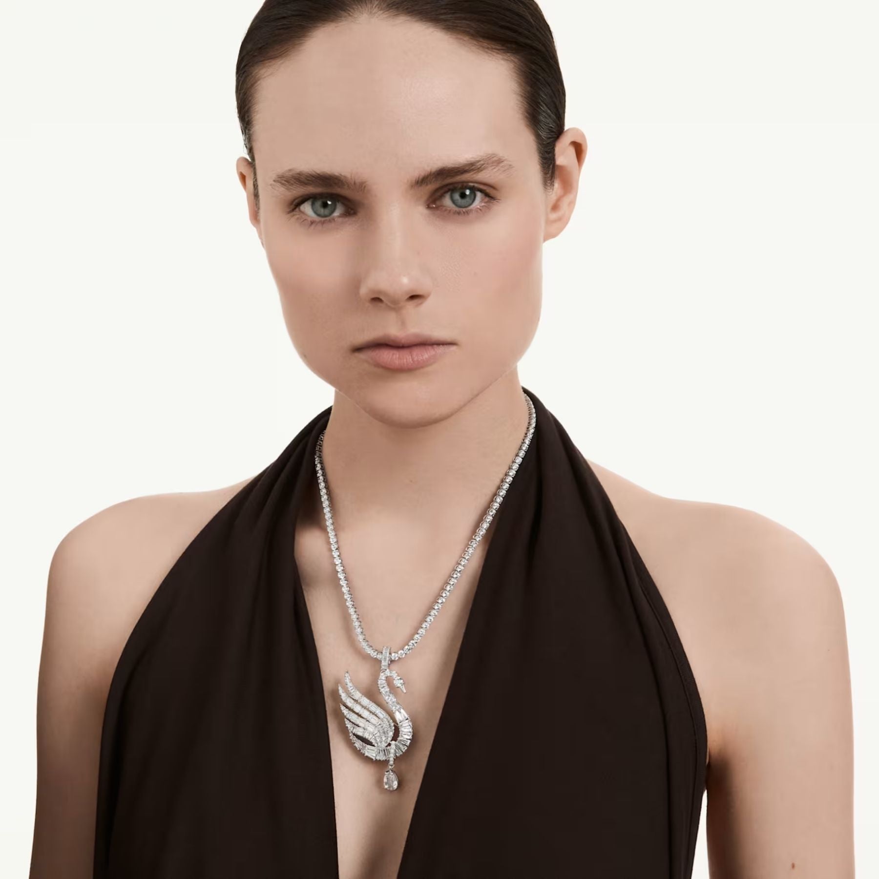 Swarovski Vienna kaulakoru, vaalea metalli ja kirkkaat kristallit, 5754828