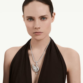 Swarovski Vienna kaulakoru, vaalea metalli ja kirkkaat kristallit, 5754828