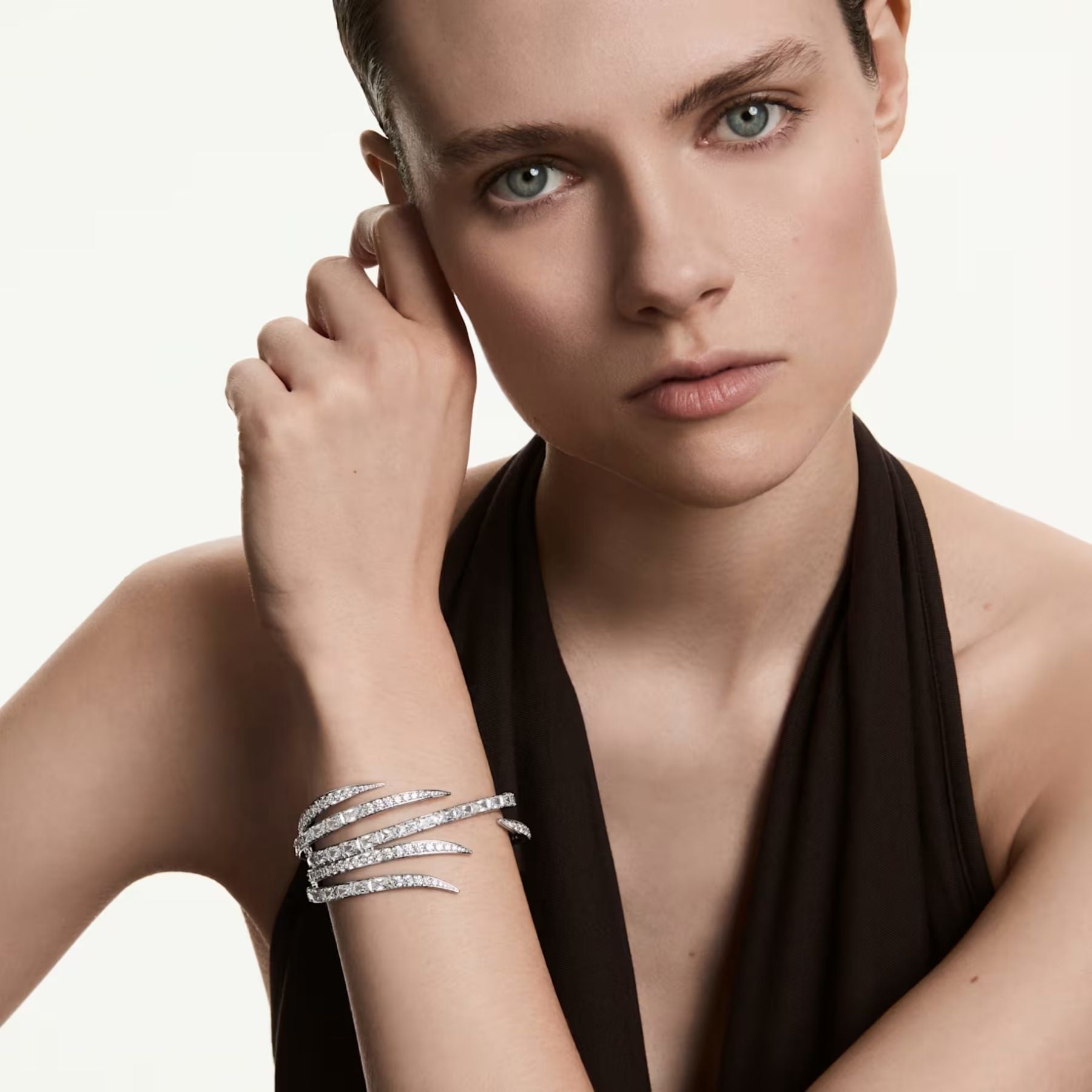 Swarovski Vienna rannerengas, vaalea metalli ja kirkkaat zirkonit, 5756047
