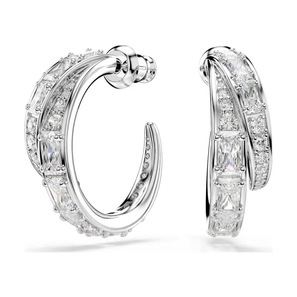 Swarovski Vienna rengaskorvakorut, vaalea metalli ja kirkkaat zirkonit, 5749069