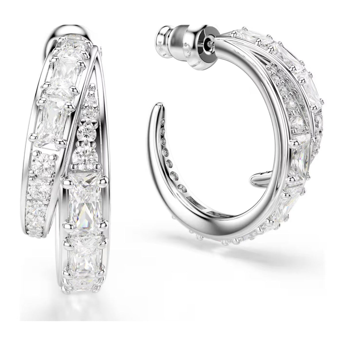 Swarovski Vienna rengaskorvakorut, vaalea metalli ja kirkkaat zirkonit, 5749069