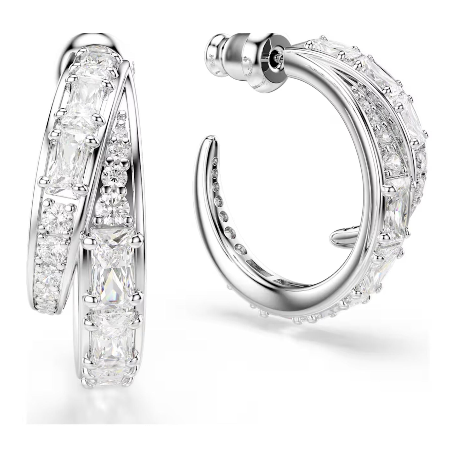 Swarovski Vienna rengaskorvakorut, vaalea metalli ja kirkkaat zirkonit, 5749069