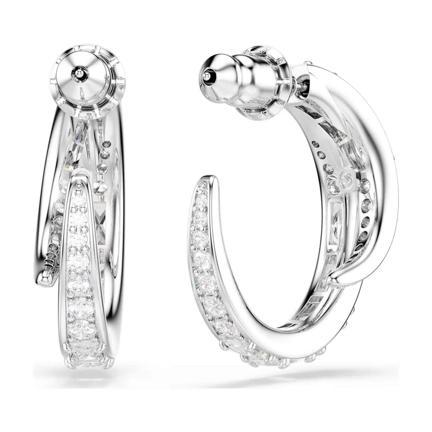Swarovski Vienna rengaskorvakorut, vaalea metalli ja kirkkaat zirkonit, 5749069