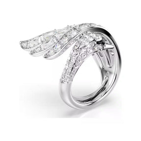 Swarovski Vienna sormus, vaalea metalli ja kirkkaat kristallit, 5762206