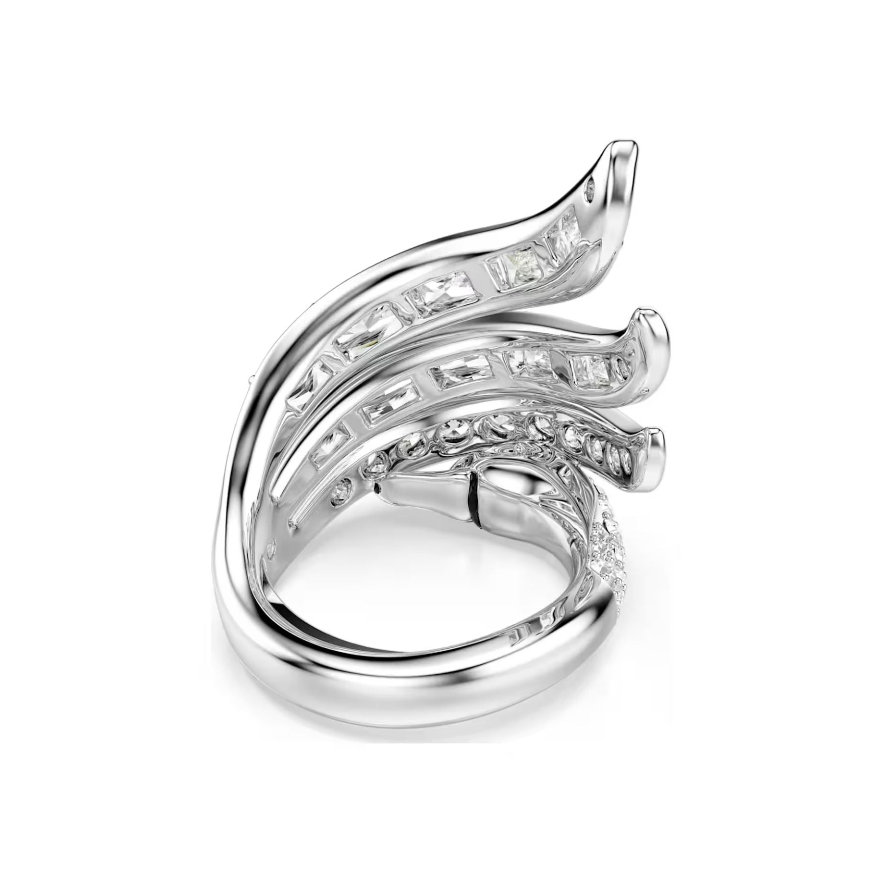 Swarovski Vienna sormus, vaalea metalli ja kirkkaat kristallit, 5762206