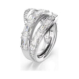 Swarovski Vienna sormus, vaalea metalli ja kirkkaat zirkonit, 5762204