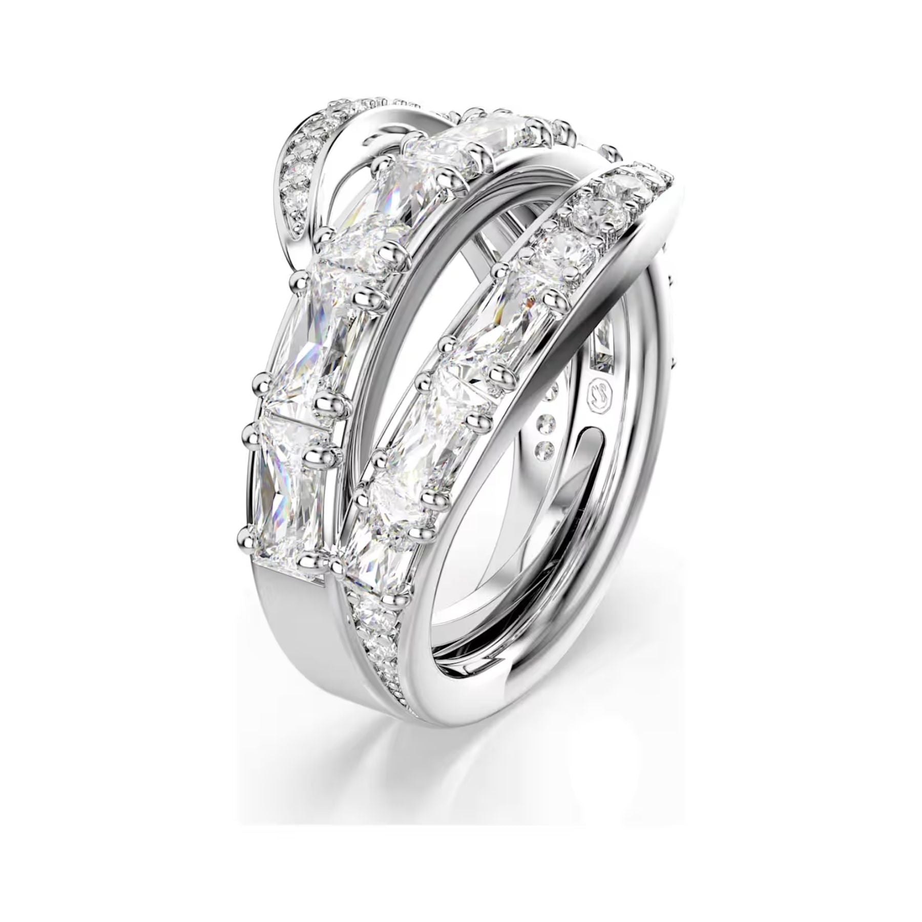 Swarovski Vienna sormus, vaalea metalli ja kirkkaat zirkonit, 5762204