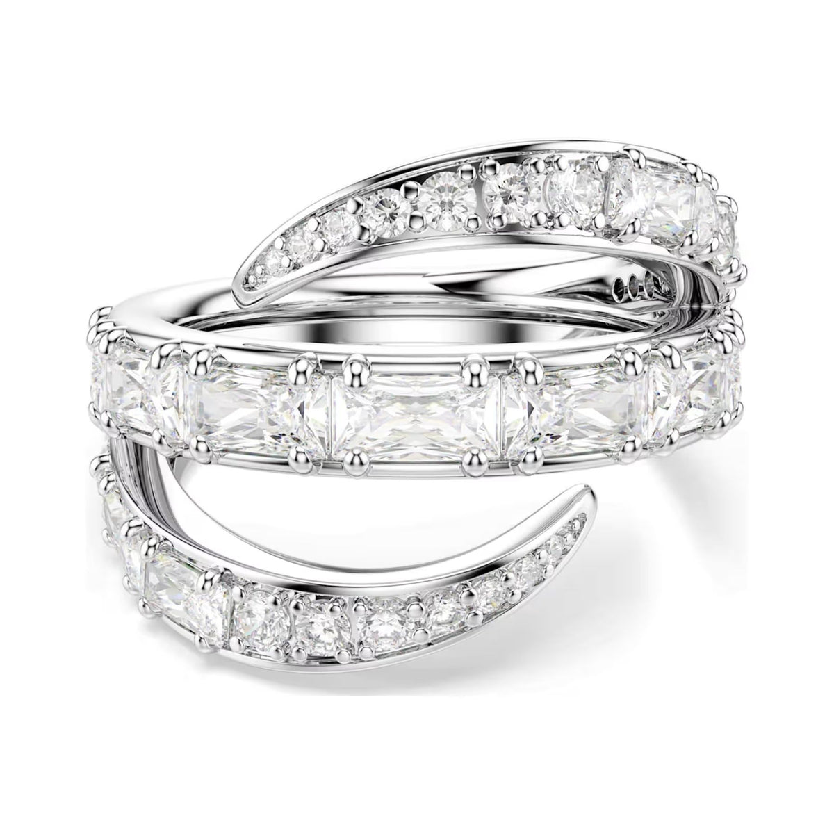 Swarovski Vienna sormus, vaalea metalli ja kirkkaat zirkonit, 5762204
