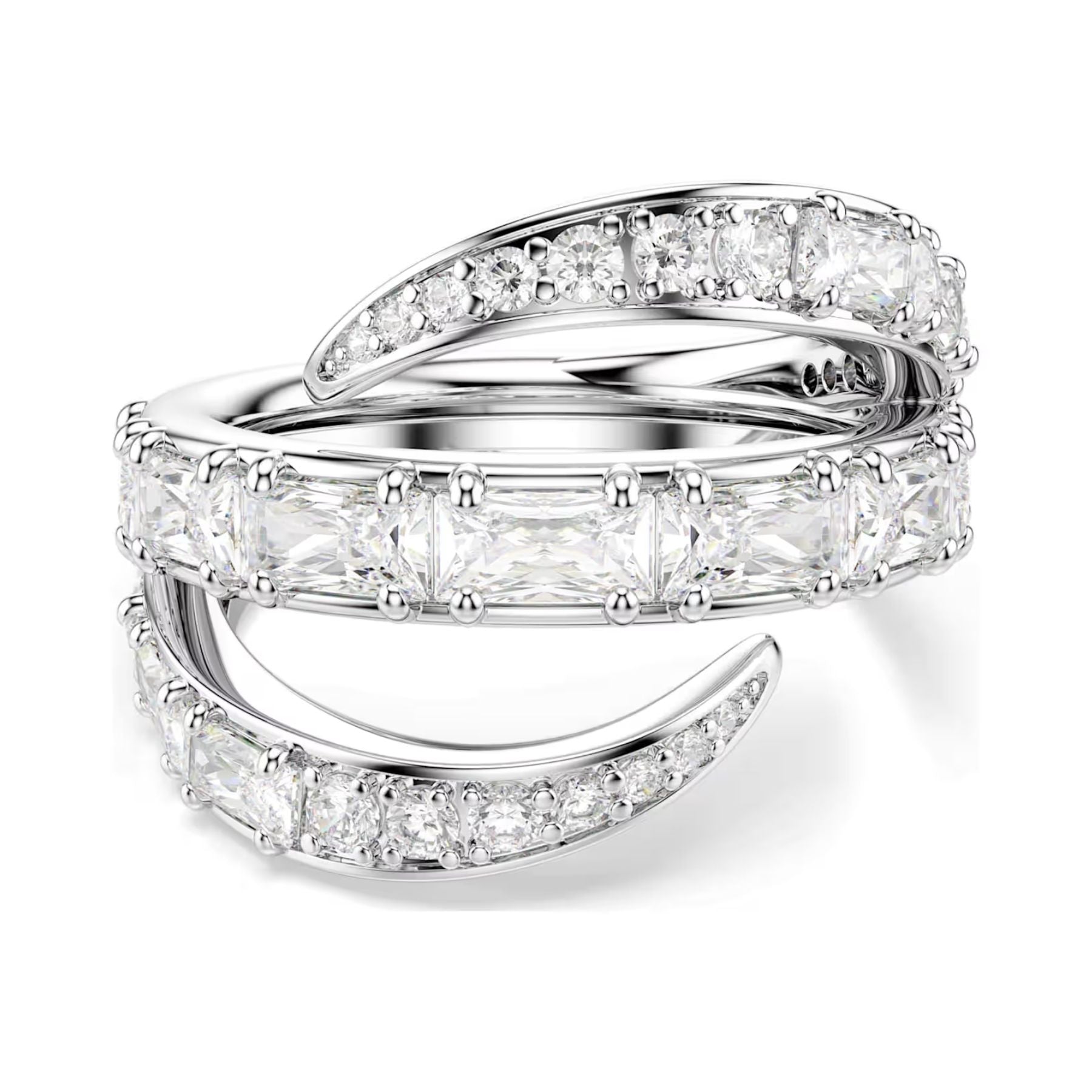 Swarovski Vienna sormus, vaalea metalli ja kirkkaat zirkonit, 5762204