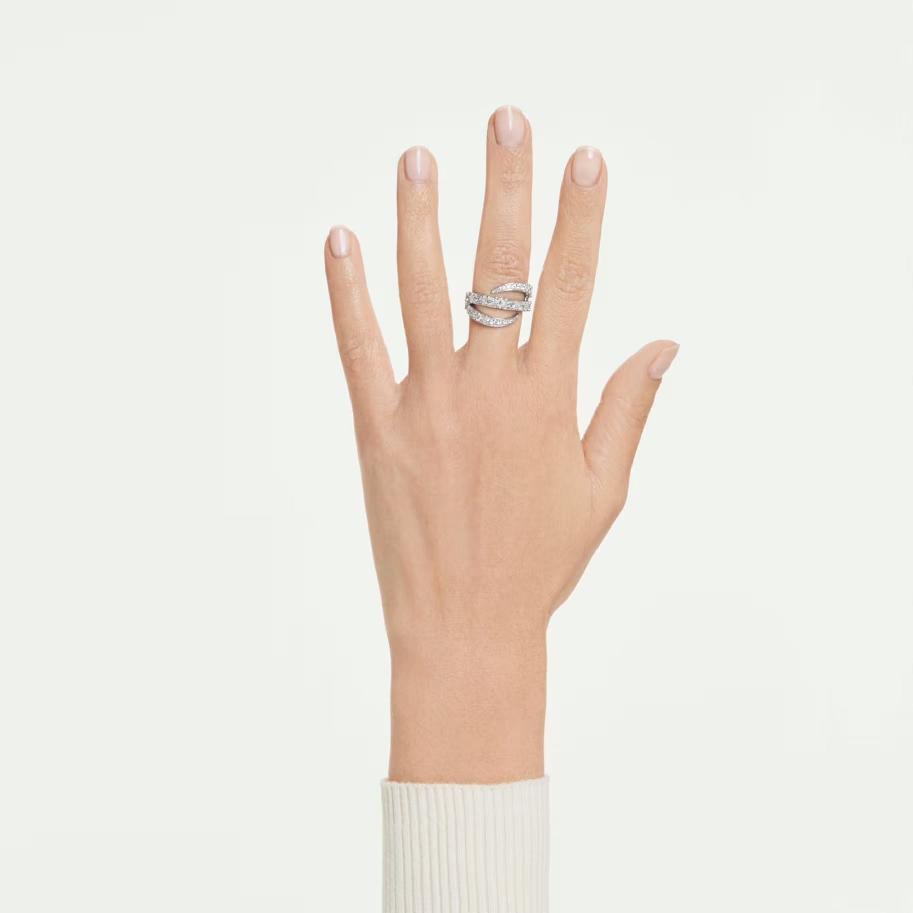 Swarovski Vienna sormus, vaalea metalli ja kirkkaat zirkonit, 5762204