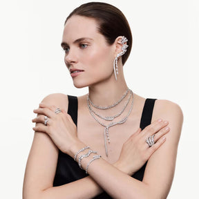 Swarovski Vienna sormus, vaalea metalli ja kirkkaat zirkonit, 5762204