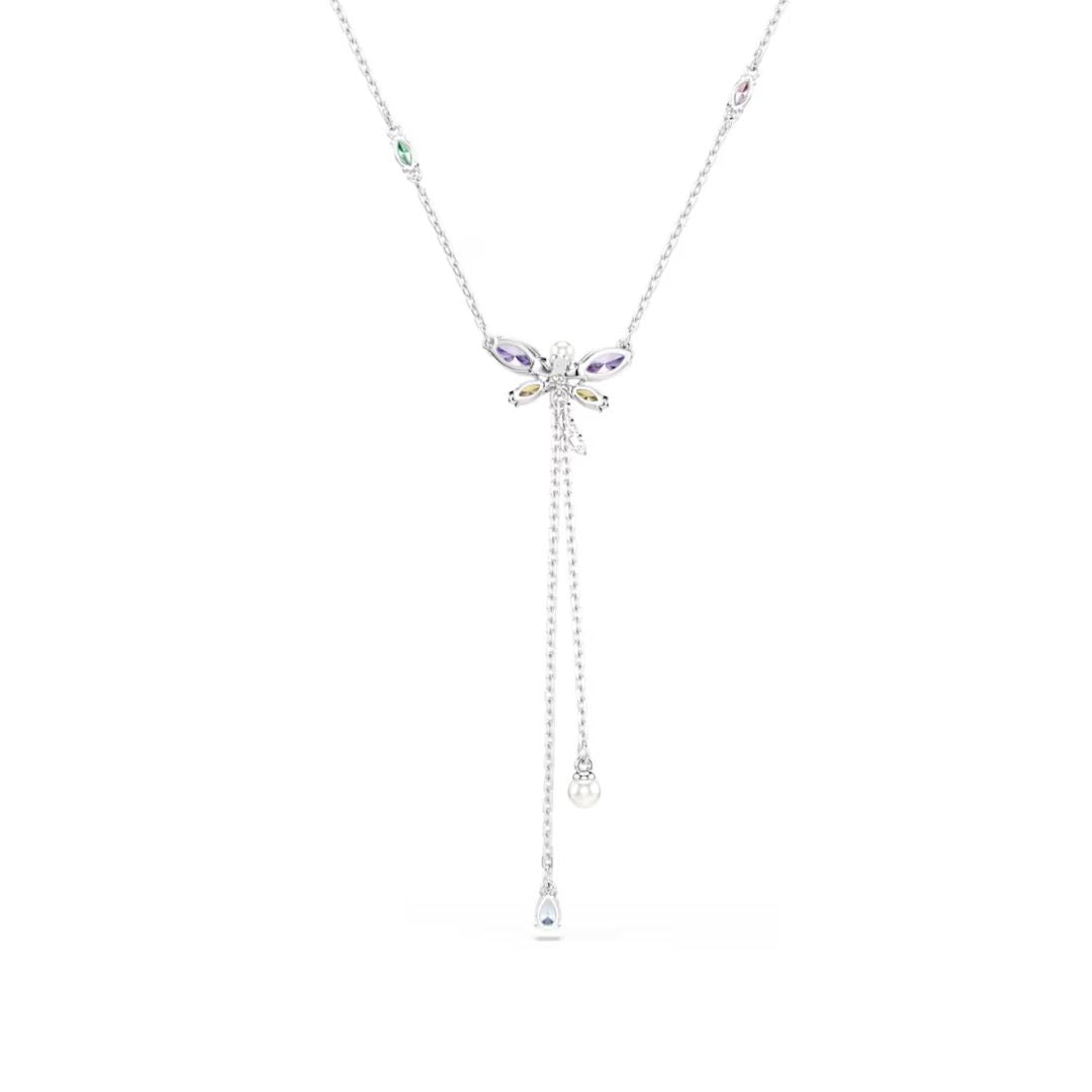 Swarovski x Ariana Grande Dragonfly Y kaulakoru 5749183 erivärisillä kristalleilla ja kahdella helmellä