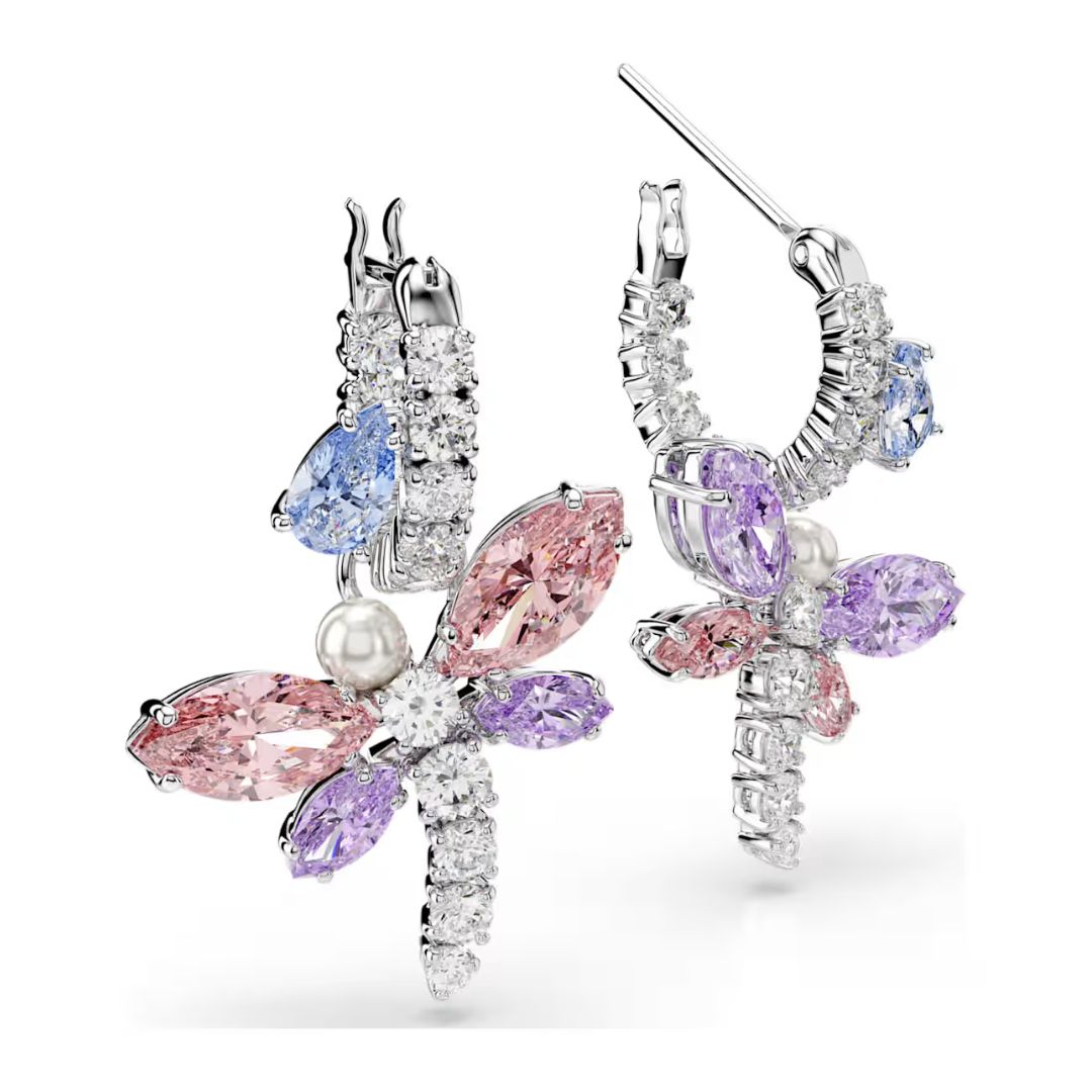 Swarovski x Ariana Grande Dragonfly korvakorut, 5749185, värillisillä kristalleilla ja helmellä