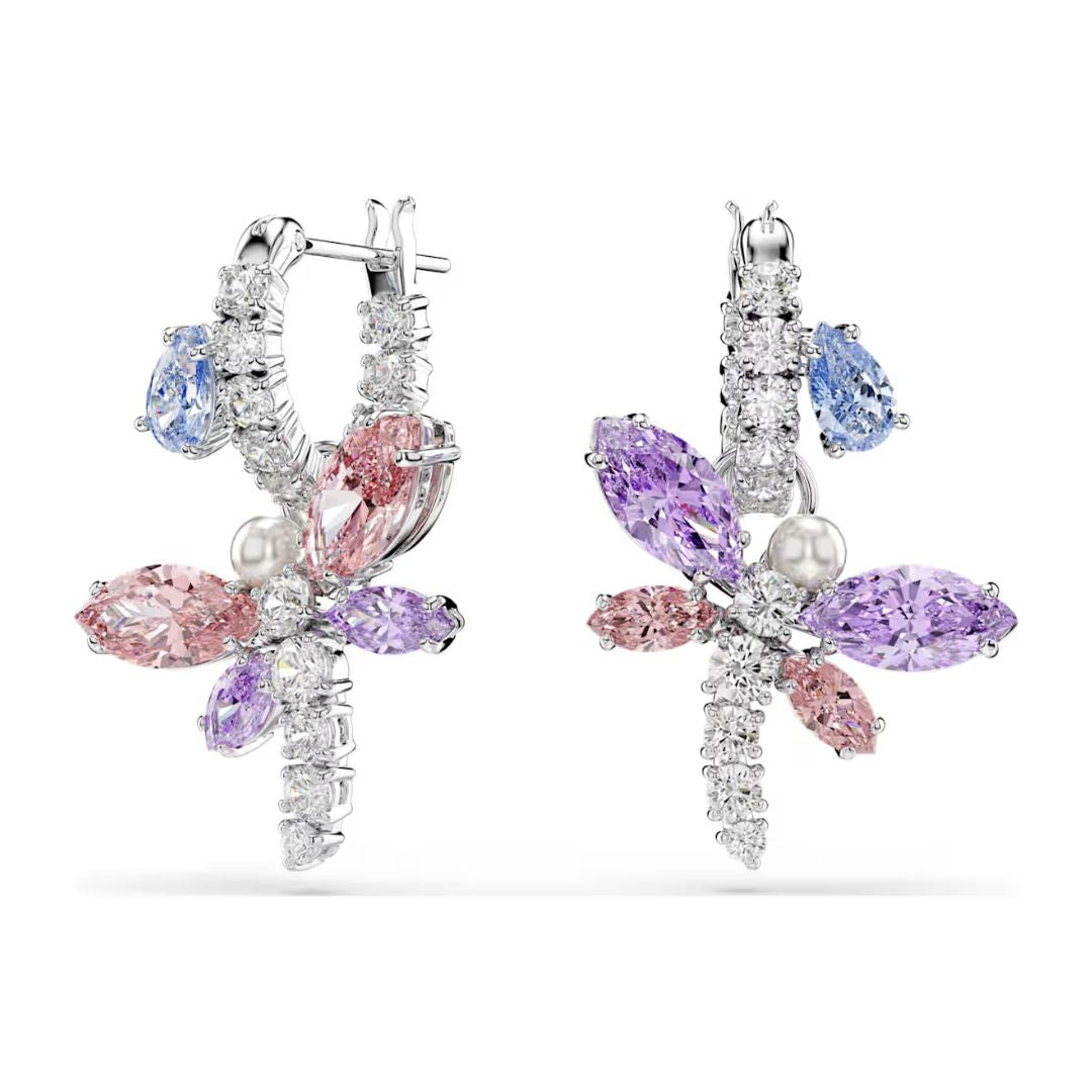 Swarovski x Ariana Grande Dragonfly korvakorut värillisillä kristalleilla ja helmellä, 5749185