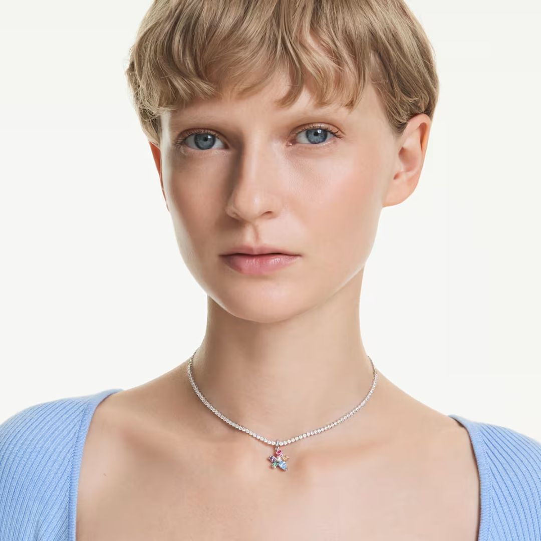 Swarovski x Ariana Grande choker kaulakoru, kukkakoriste ja eriväriset kristallit 5749189