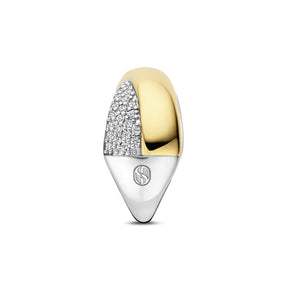 TI SENTO Bold Crossover sormus, keltakullattua hopeaa ja zirkonit, 12404ZY