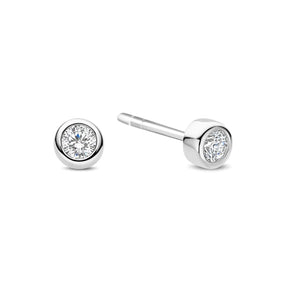 TI SENTO Classic Round korvakorut, hopeaa ja zirkonit, 78057ZI
