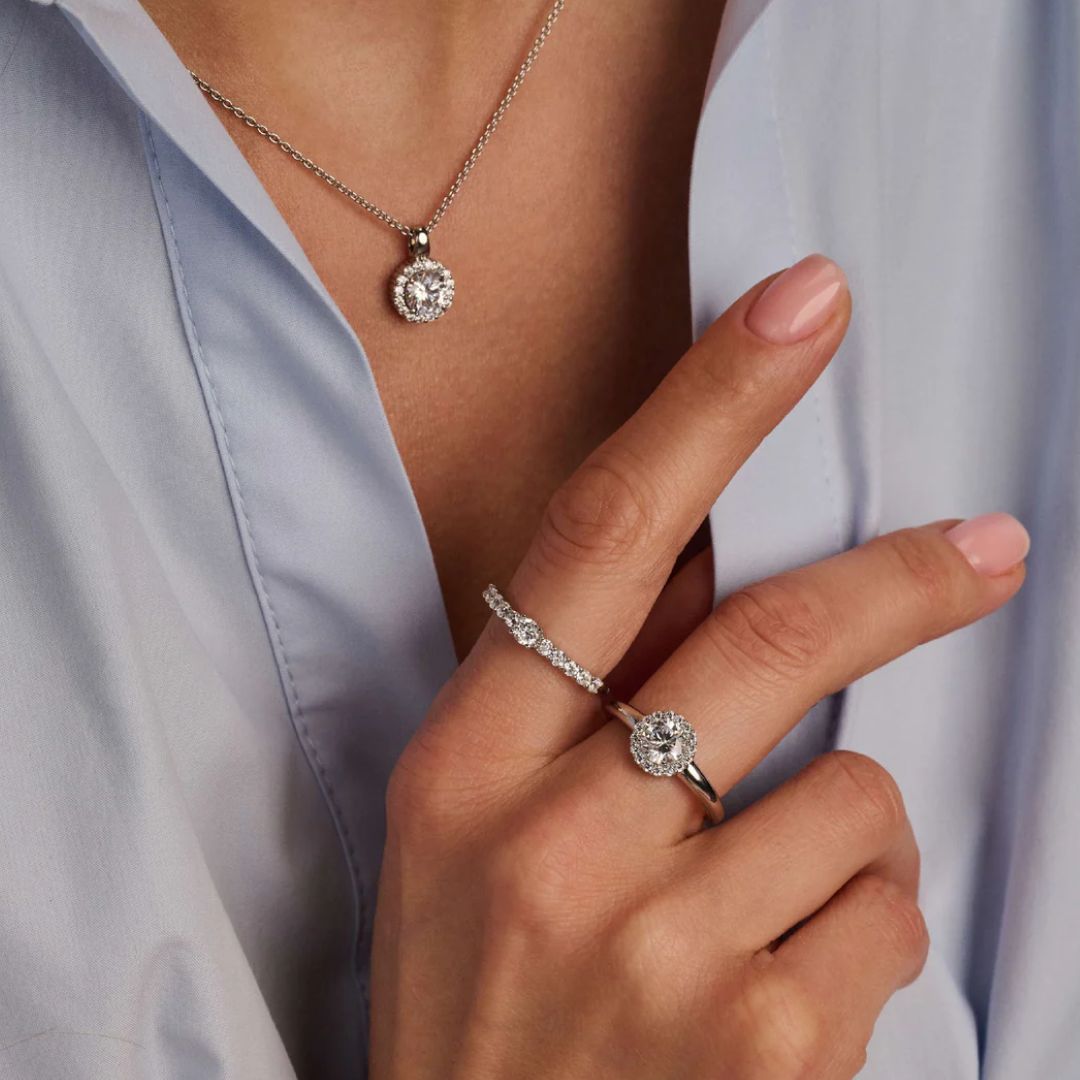 TI SENTO Classic Round sormus, hopeaa ja zirkonit, 12416ZI