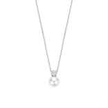 TI SENTO Classic kaulakoru, hopeaa, zirkoni ja valkoinen helmi, 34125PW/42
