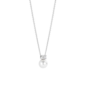TI SENTO Classic kaulakoru, hopeaa, zirkoni ja valkoinen helmi, 34125PW/42