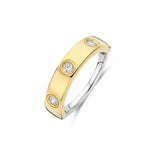 TI SENTO Classic sormus, keltakullattua hopeaa ja zirkonit, 12403ZY