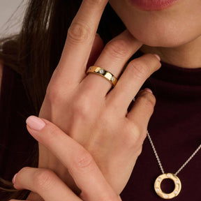 TI SENTO Classic sormus, keltakullattua hopeaa ja zirkonit, 12403ZY