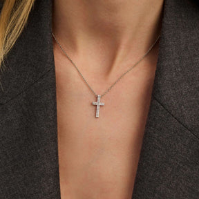 TI SENTO Cross kaulakoru, hopeaa ja zirkoni, 34130ZI/42